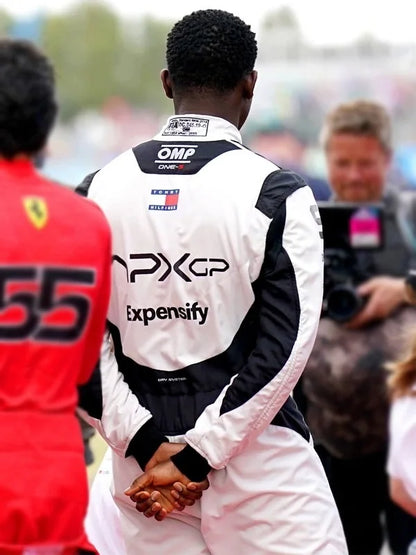 F1 White Brad Pitt Cotton Jumpsuit